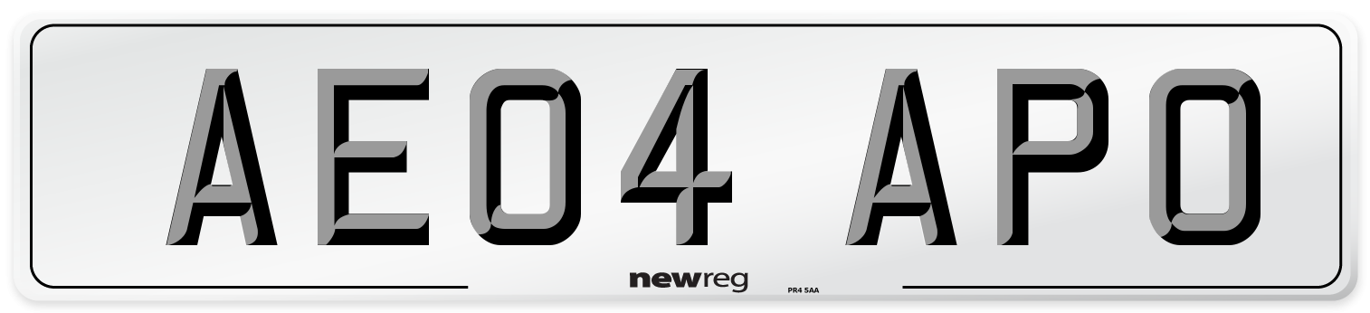 AE04 APO Number Plate from New Reg